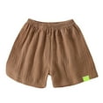 thumbnail image 3 of Huowey Baby Toddler Girls Shorts Solid Color Elastic Waist Knee Length Wide Leg Breathable Loose Casual Lightweight Comfortable Summer Breathable Relaxed Bloomers Shorts,Coffee,1-2 Years, 3 of 3