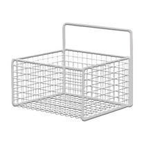 Hanging Wall Basket Over the Cabinet Door Organizer Wire Baskets for Organizing -No Drilling Adhesive Wall Storage Basket, Space-Saving Hanging Baskets for Brathroom, Kitchen
