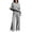 Gray, variant on Women's 2-Piece Colorblock Sweatsuit Set Crewneck Long Sleeve Top and Wide Leg Pants Casual Lounge Outfit Fall Winter Daily Wear