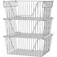 thumbnail image 1 of Stackable Storage Baskets Sturdy Metal Wire Freezer Bins Cabinet Organizer for Pantry Home Kitchen Organization, 1 of 6