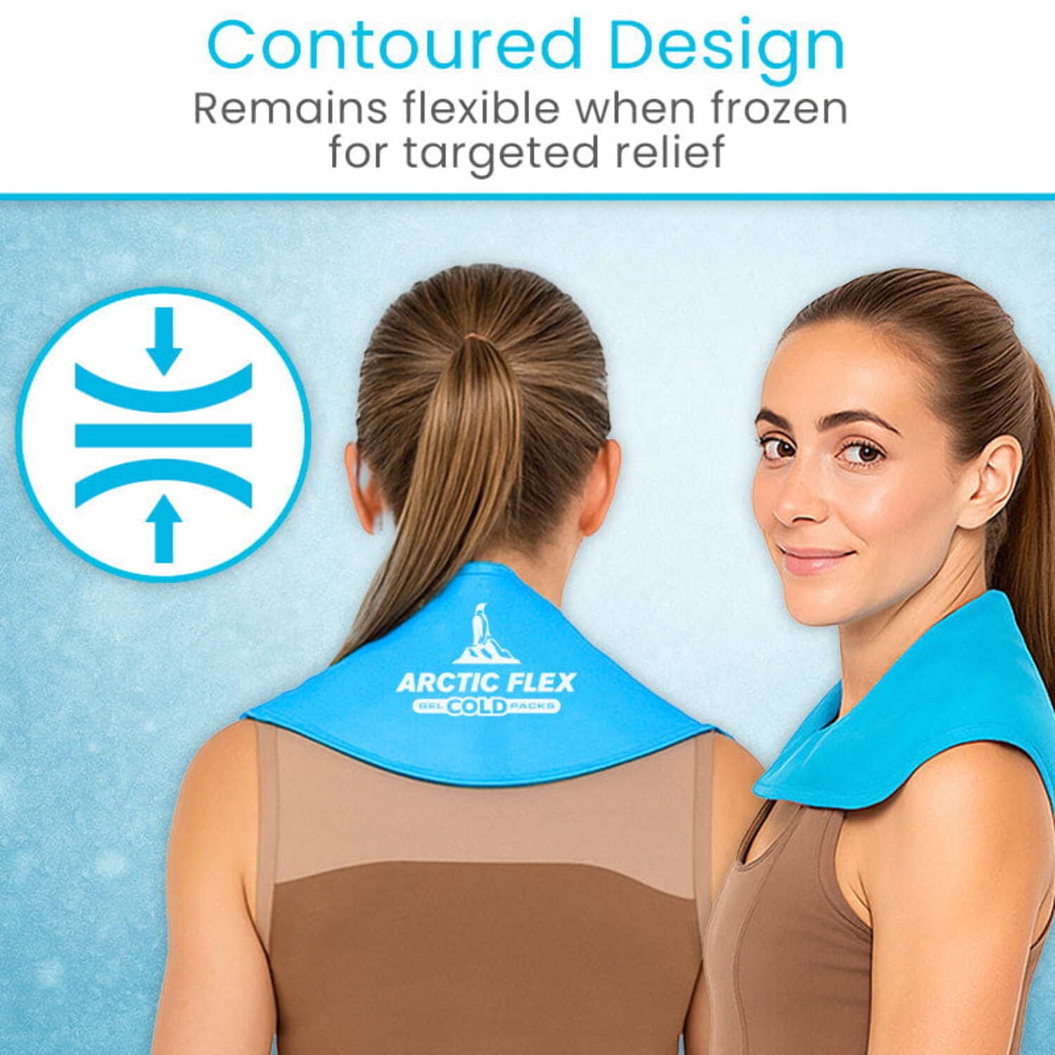 Vive Neck Ice Pack Wrap, Reusable Gel Ice Pack for Neck Shoulders, Cold Compress Therapy for Pain Relief, Injuries, Swelling