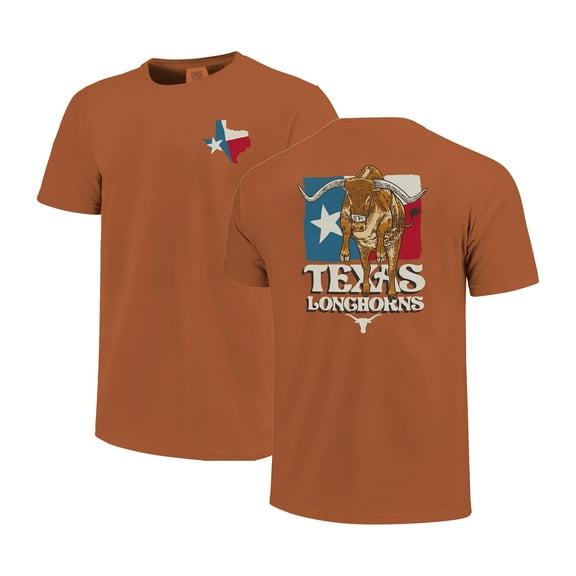 Unisex Image One Burnt Orange Texas Longhorns Hyper Local Bevo State Flag T-Shirt
