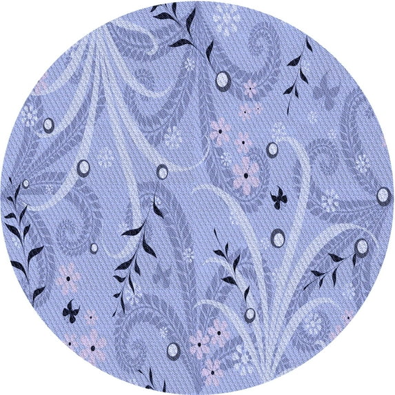 Ahgly Company Indoor Round Patterned Cornflower Blue Area Rugs, 6' Round