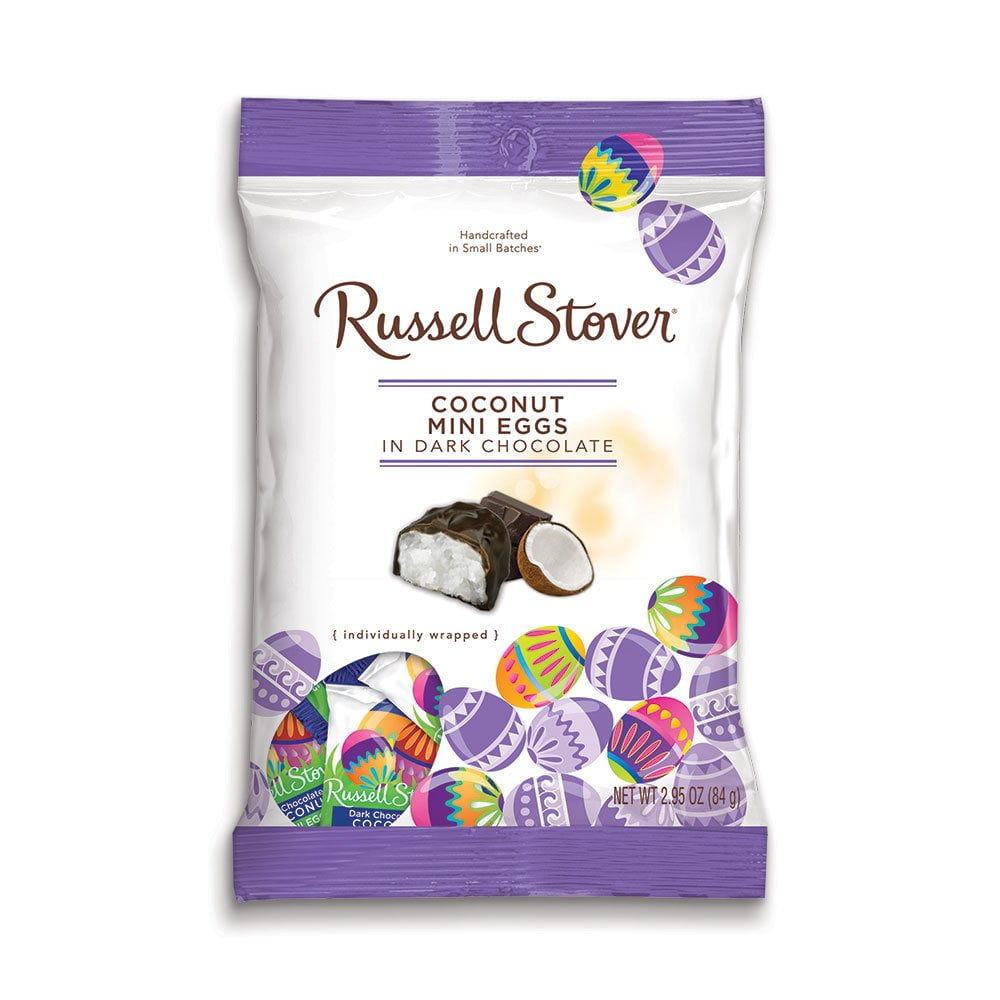 Russell Stover Dark Chocolate Coconut Mini Eggs 3 packs of 6 eggs