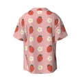 thumbnail image 5 of Uemuo Strawberry Pattern Cotton Linen Short Sleeve Shirts,Casual Lightweight Button Down Shirts,Vacation Beach Summer Tops-3X-Large, 5 of 7