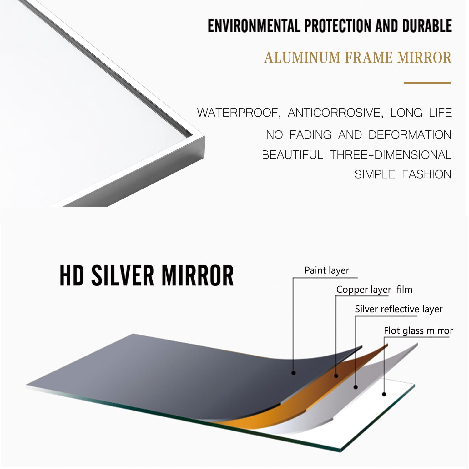 71"x24" Silver Modern Full Length Mirror