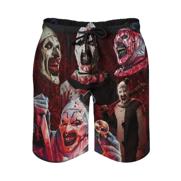 Terrifier 2 Men's Beach Shorts Swim Trunks Quick Dry Casual Polyester Swim Shorts with Pockets S