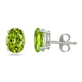 thumbnail image 2 of Mauli Jewels Ear Rings for Women 3.4 Carat Oval Peridot Earrings Carat 14k White Gold 4-prong, 2 of 5