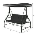 thumbnail image 3 of Topbuy 3 Person Porch Swing Hammock Bench Chair Outdoor with Canopy Black, 3 of 6