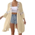 thumbnail image 2 of Vintage Beach Cover Ups for Women 2025 Kimonos Robe Cardigans Long Beach Dress Swimsuit Cover Up with Belt, 2 of 6