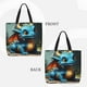 thumbnail image 2 of Fotbe Adorable Blue Baby Dragon Bolsa Tote con Estampado para Mujer, Bolsos con Cremallera, Bolsa de Hombro Casual de Gran Capacidad con Bolsillos Internos, 2 of 7