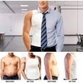 thumbnail image 3 of Molutan Men Compression shirt Slimming Vest Body Shaper Workout Tank Top Tummy control Underwear for Gym sport (White, S), 3 of 7