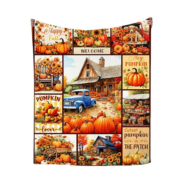 51x59 Inch Cooling Blanket Cool Throw Blankets for Couch Fall Pumpkin Couch Throws Blankets Soft Blanket Throw Thick Spring Summer Throw Blanket for Home Chair Sofa Couch Camping and Travel