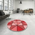 thumbnail image 4 of Ahgly Company Machine Washable Indoor Square Transitional Pastel Red Pink Area Rugs, 4' Square, 4 of 7