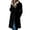 Black 02, variant on Karymi Lined Double‑Breasted Woolen Jackets for Women, Notched Lapel Long Sleeve Knee‑Length Casual Coat with Side Pockets