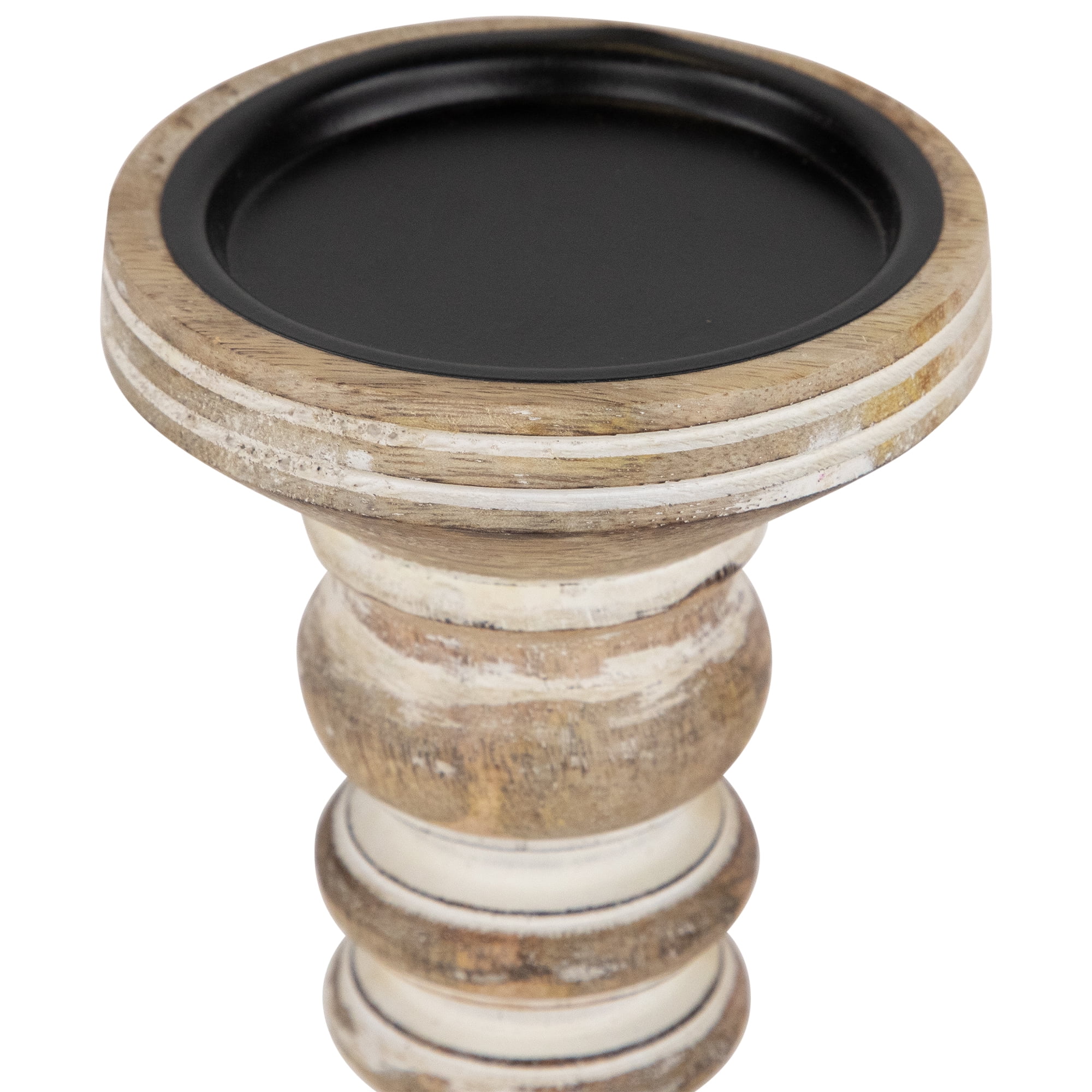 Northlight Set of 2 Brown Etched Antique Style Pillar Candle Holders 12"