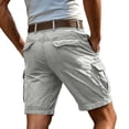 thumbnail image 4 of Nestiefly Mens Cargo Shorts Lightweight Elastic Waist Work Button Zip Up Shorts Summer Workout Hiking Outdoor Pull On Pants Light Gray S, 4 of 6