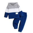 thumbnail image 5 of WhouRiu Boys Casual Ribbed Knit Outfits Autumn Cozy Pullover Hoodies And Pants Sets Baby Clothes, 5 of 9