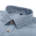 thumbnail image 7 of LODIENY Men's Stretch Wrinkle Free Dress Shirt Long Sleeve Collared Button Down Shirts Regular Fit Wedding Work Blouses Navy XL, 7 of 7