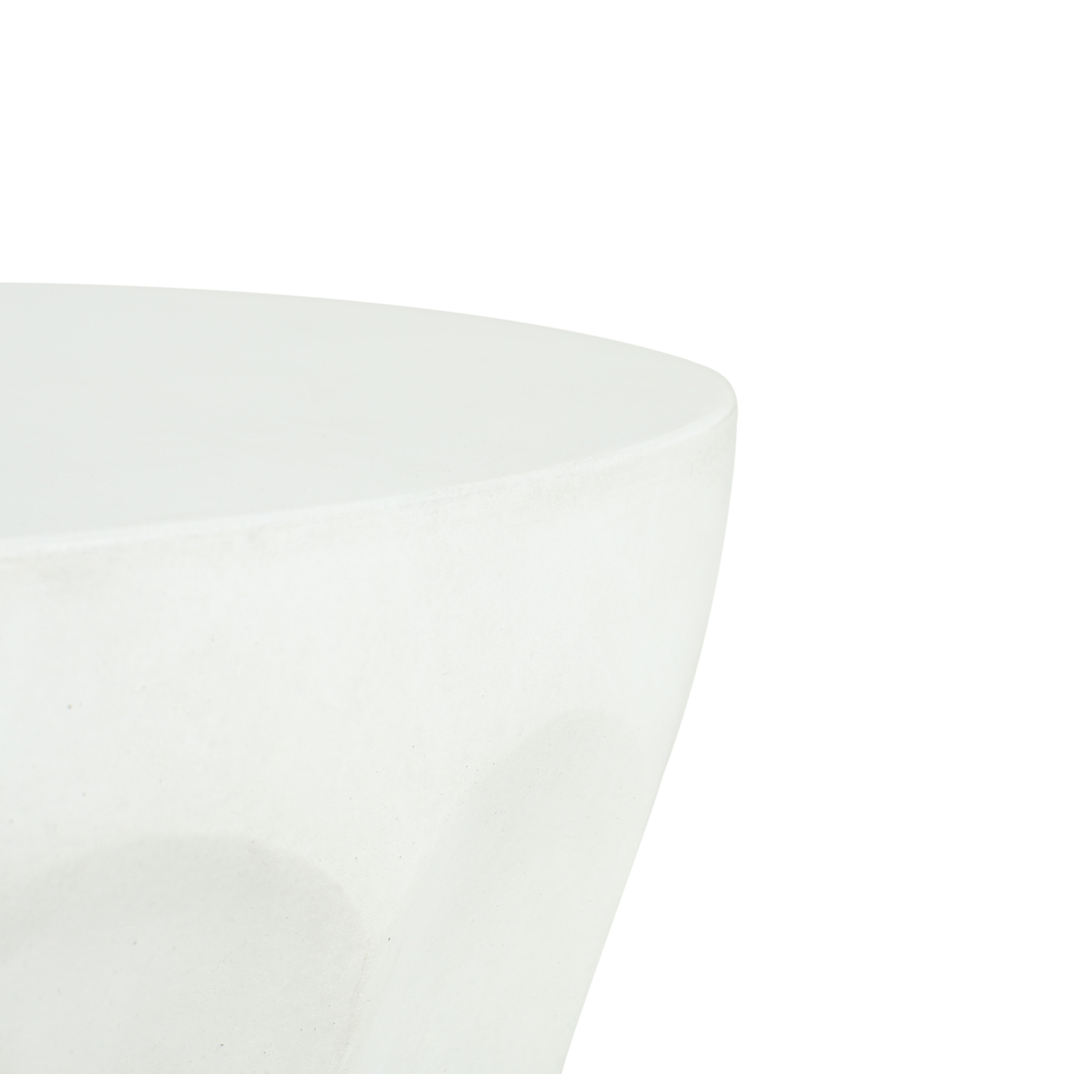 Zephyra Outdoor Patio Round Side Table, Concrete, MGO, Antique White