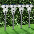thumbnail image 4 of 4 Pack Solar Pathway Lights, Decorative Solar Garden Lights Waterproof Glass Stainless Steel Auto-on/off Solar Landscape Lights for Lawn, Patio, Yard, Garden, Pathway, Driveway, 4 of 8
