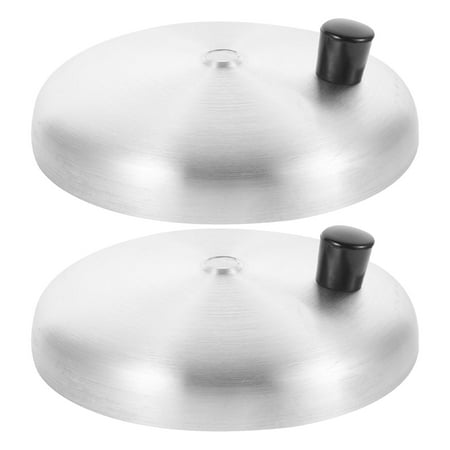 

Raindrops 2 Pcs Cookware Lids Stainless Steel Pot Cover Parent-child Silver