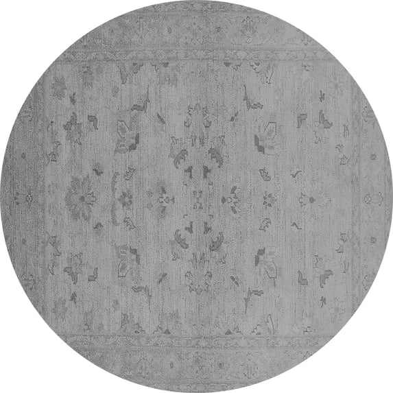 Ahgly Company Indoor Round Oriental Gray Traditional Area Rugs, 4' Round
