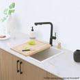 thumbnail image 2 of Stylish Dual Mount 22" White Composite Granite Single Bowl Kitchen Sink with Strainer S-822H, 2 of 15