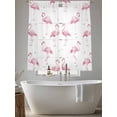 thumbnail image 4 of Pink Flamingo Sheer Curtains 2 Panels Set Summer Animal Heart Shape Palm Leaf Farmhouse Sheer Window Curtains Light Filtering Rod Pocket Voile Drapes for Bedroom Living Room 52"X72", 4 of 8
