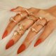 thumbnail image 3 of Baicccf Anillos Apilables De Oro Boho para Mujer Conjunto De Anillos De Nudillo De Oro Anillos De Flores De Luna De Estrella Simple para Niñas Adolescentes Anillos Estéticos Apilables Regalo, 3 of 5
