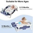 thumbnail image 3 of Aprpink Foldable Baby ‎Bathtub Elephant PP+TPE with Soft Cushion&Thermometer for 0-36 Months Toddler Blue, 3 of 8
