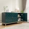 thumbnail image 2 of Clihome Green 3-Door Sideboard Buffet Cabinet , Accent Kitchen Storage Cabinet with Adjustable Shelves, Console Cupboard Table for Entryway Dining Room Living Room, 2 of 7