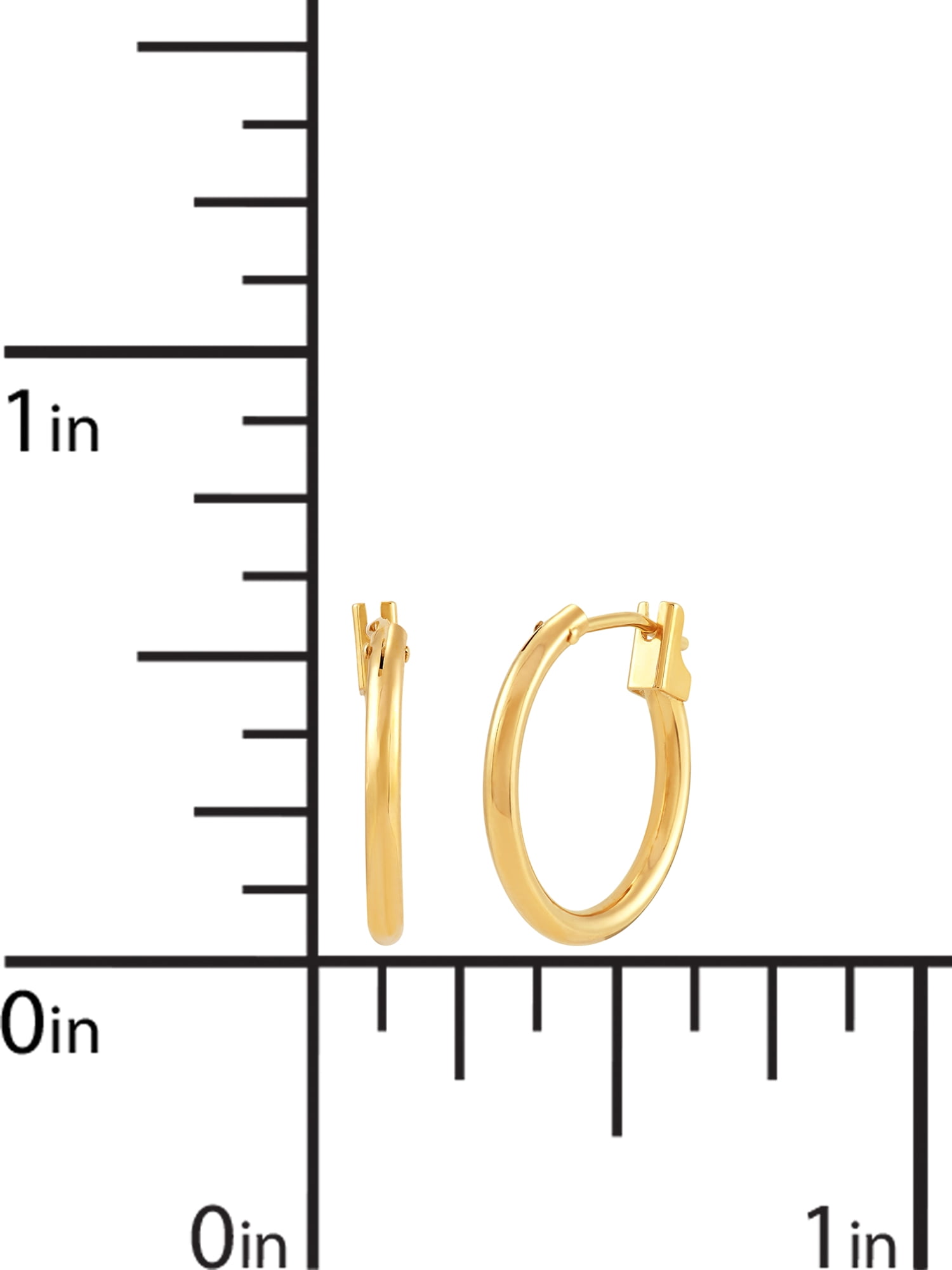 Brilliance Fine Jewelry 14K Yellow Gold 15MM Hollow Round Snap Hoop Earrings