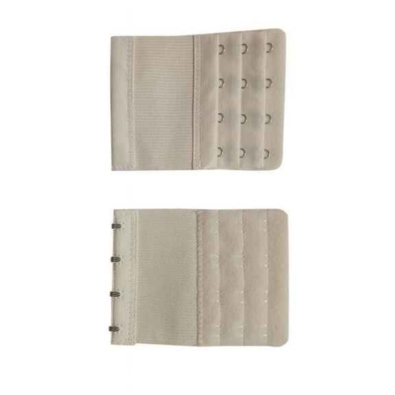 6 Pack Women's Bra Extenders 4 Hook Comfortable Stretchy Bra Extension Strap,Beige