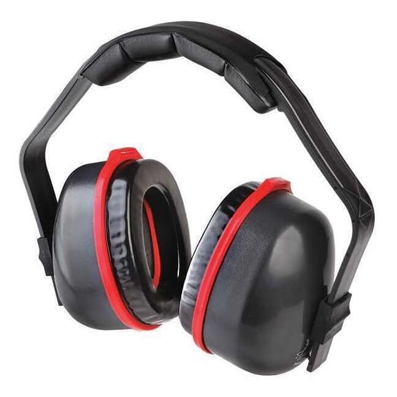 Sound Star Multi-Position Ear Muffs, 28 dB, 29 dB NRR, Passive, Electrically Insulated, Gray/Red