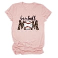 thumbnail image 1 of T-shirt à Manches Courtes Unicolore pour Femmes, Imprimé Baseball, Col Rond, 1 of 1