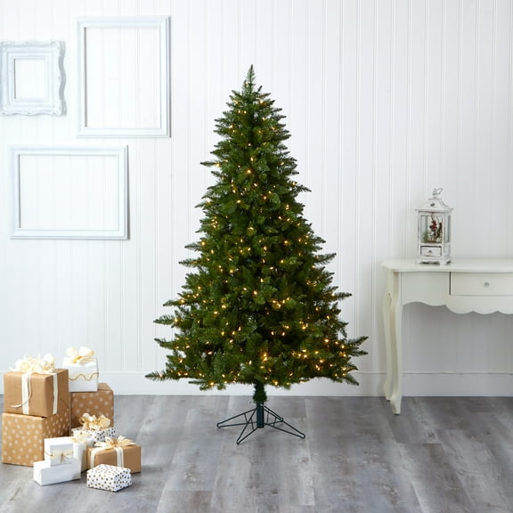 Nearly Natural 6.5' Prelit LED Spruce Artificial Christmas Tree, Green