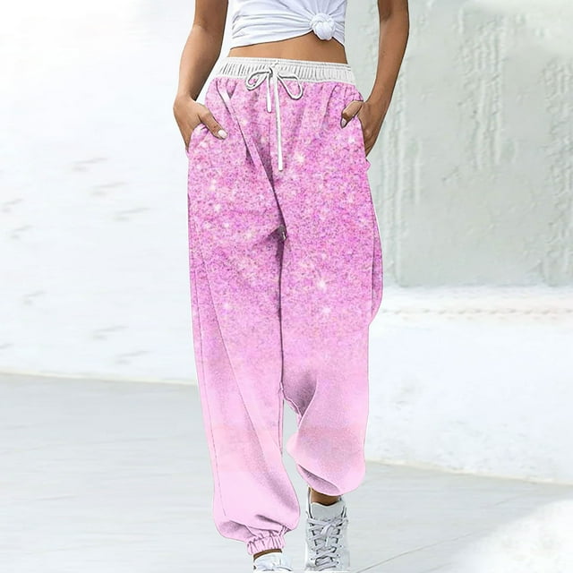 Pantalons pour Femmes, Pantalons à Cordon Imprimés Color Block Mode pour Femmes