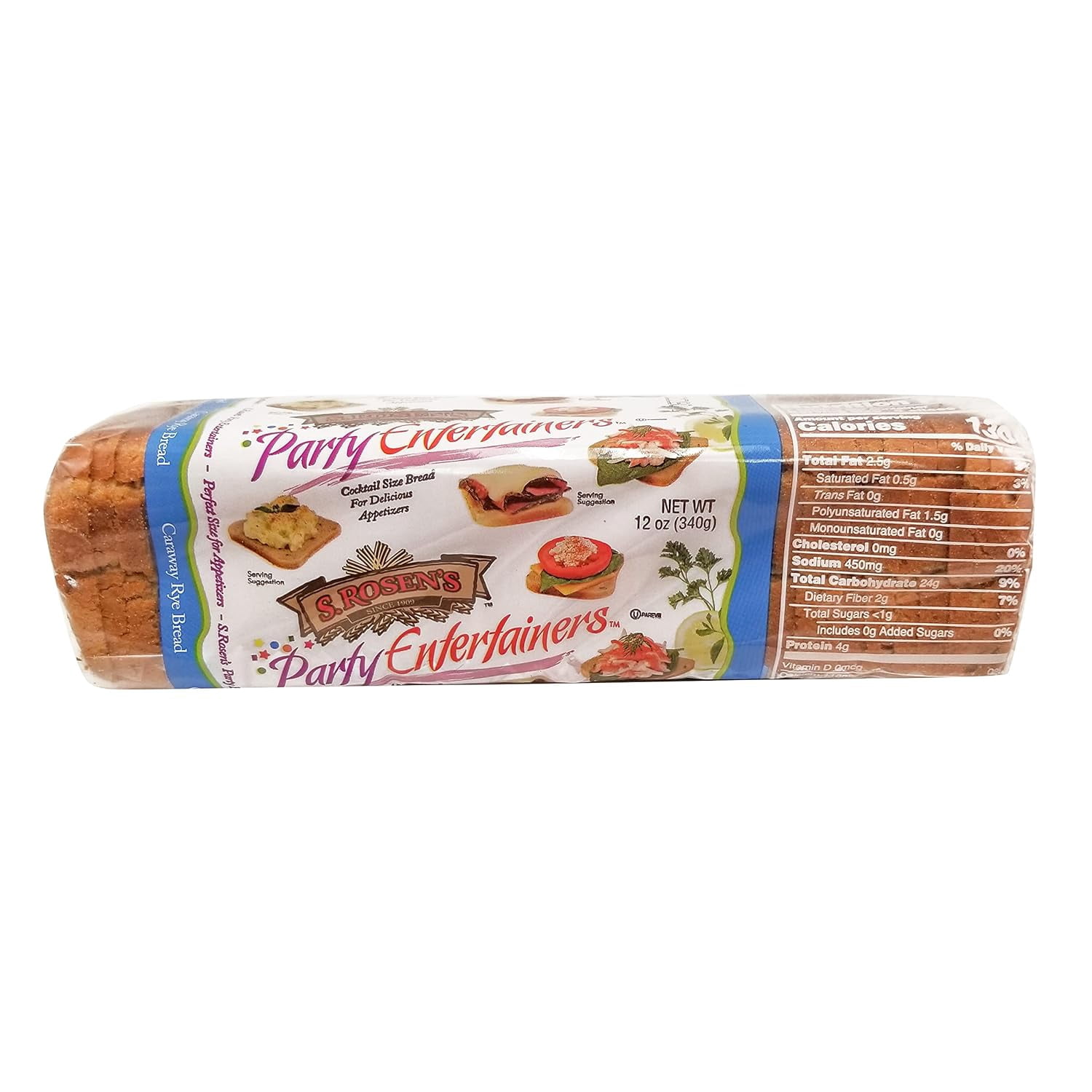 S.Rosens Cocktail Rye Bread - Caraway (Case of 4 Loaves)