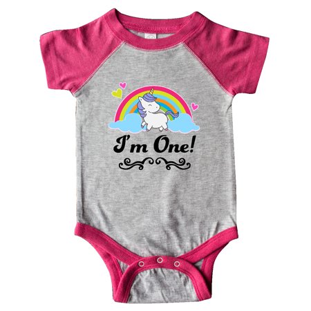 

Inktastic 1st Birthday Unicorn Rainbow 1 Year Old Party Gift Baby Girl Bodysuit