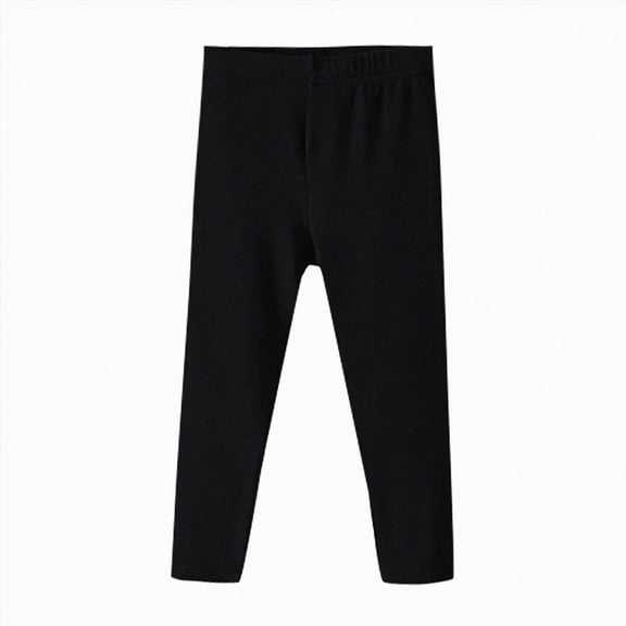 NIEWTR Children's Leggings Spring And Autumn New Baby Casual Elastic Pants for Girls Fit Pants Girls Athletic Leggings Kids Dance Workout Running Yoga Pants with Hidden Pocket(B-Black,6-7 Years)