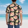 thumbnail image 6 of Balery Rose Flowers Print Men's Hawaiian Shirts Short Sleeve Beach Shirt Relaxed Fit Vacation Button Down Shirts-XX-Large, 6 of 9