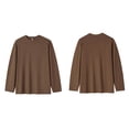 thumbnail image 3 of Gephdiin Long Sleeve Shirts for Men Mens Shirts Men's Fashion Spring And Summer Casual Long Sleeved Round Neck Solid Color T Shirt Top Mens T-Shirts Shirts for Men Polyester Coffee Xl, 3 of 3