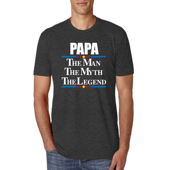 Wild Bobby,Papa The Man The Myth The Legend Best Daddy Father Gift, Father's Day, Men Premium Tri Blend Tees, Vintage Black, Small