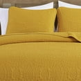 thumbnail image 4 of Chezmoi Collection Austin King Oversized Bedspread Set, 3-Piece Lightweight Microfiber Quilted Coverlet for All Seasons, Mustard Yellow, 4 of 9