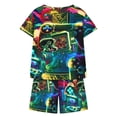 thumbnail image 3 of ATAIKU 3-12Y Kids Boys 2-Piece Pajamas Summer Pjs Toddler Short Sleeve Sleepwear Set Big Boys Game Console Jammies, 3 of 11