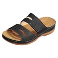 thumbnail image 6 of Orthopedic Sandals for Women with Arch Support Casual Summer Slip on Platform Slides Lightweight Cushioned Low Wedge Walking Shoes Black Size 8.5, 6 of 7