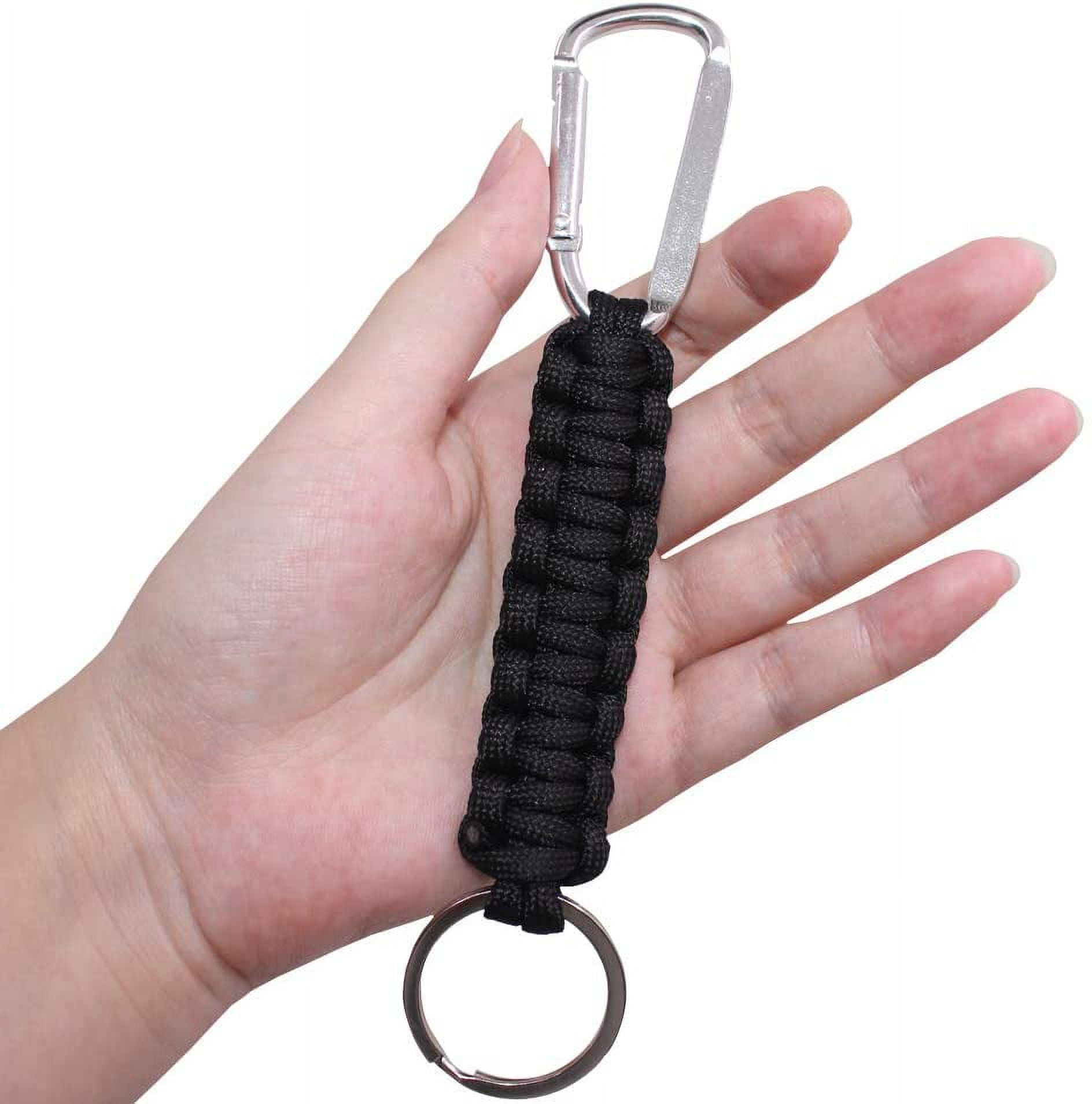 6 Pack Different Colors Paracord Keychain Carabiner, DaKuan Military Braided Lanyard Keychain for outdoor Survival, Camping, Hiking, Hunting, Fishing