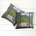 thumbnail image 6 of Ambesonne Summer Throw Pillow Cover 2 Pack, Sunny Day Mountain View, 20", Pale Green Dark Green, 6 of 7