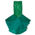 thumbnail image 4 of Sxiwei Women's Sequins Mermaid Costume Halloween Party Cosplay Tail Maxi Skirts with Mesh Panel Green L, 4 of 8